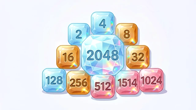 2048 — Juego de Fusión de Números con Fichas de Cristal